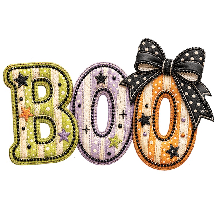 Boo Halloween velcro hat patch