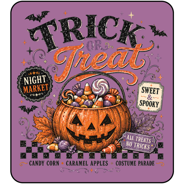 Trick or Treat night market velcro hat patch