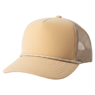 The Canvas — Khaki | Hook + Loop Custom Patch Trucker Hat, 5-Panel