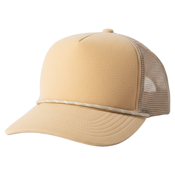 The Canvas — Khaki | Velcro-Compatible Custom Patch Trucker Hat, 5-Panel