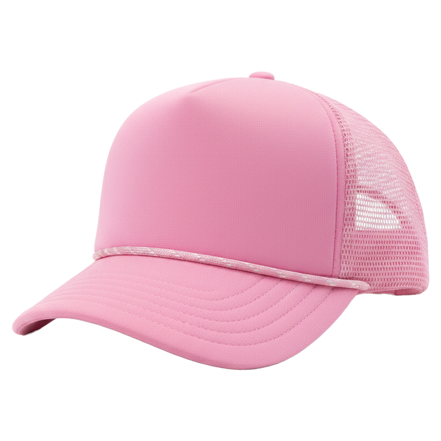 The Canvas — Pink | Velcro-Compatible Custom Patch Trucker Hat, 5-Panel