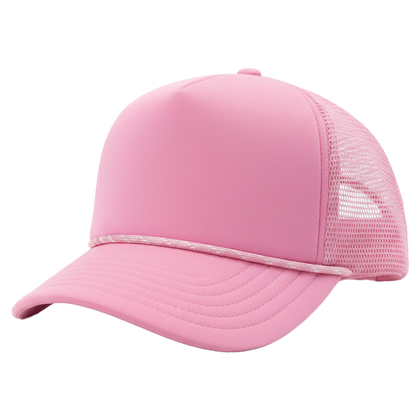The Canvas — Pink | Velcro-Compatible Custom Patch Trucker Hat, 5-Panel