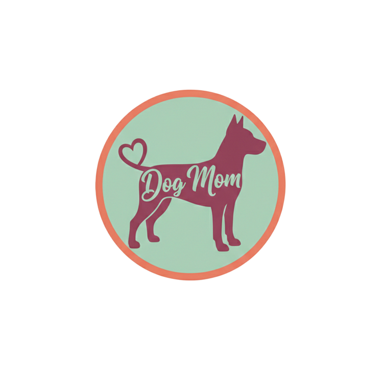 Dog Mom badge reel patch, 1.25 in