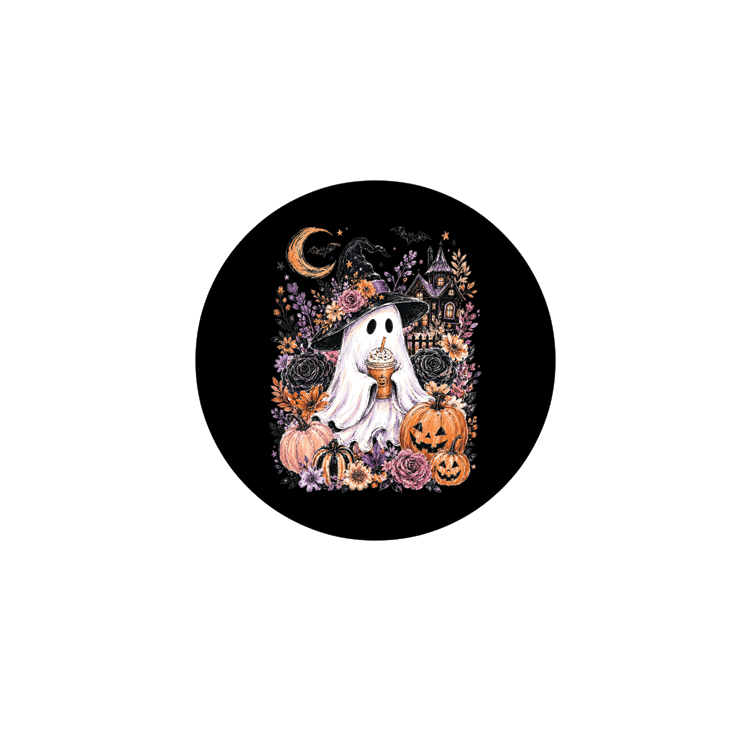 Ghosty badge reel patch, 1.25 in