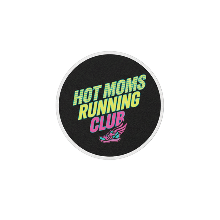 Hot Moms Running Club badge reel patch, 1.25 in