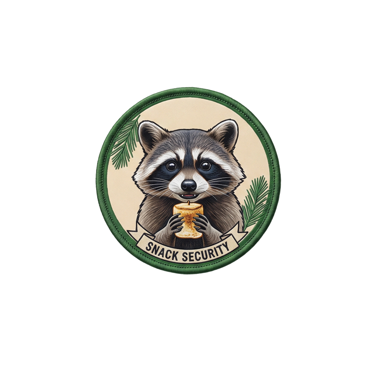 Snack Security badge reel patch, 1.25 in