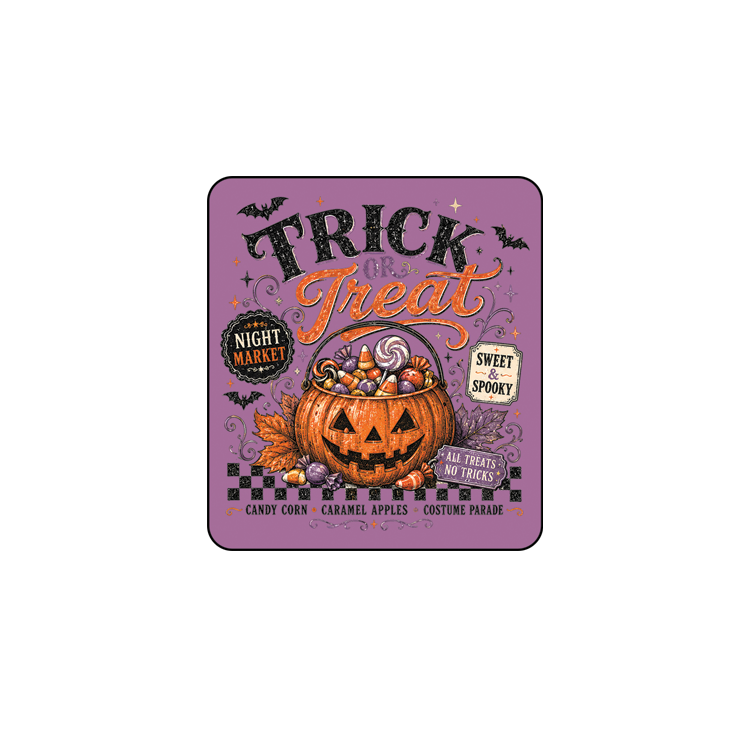 Trick or Treat badge reel patch, 1.25 in