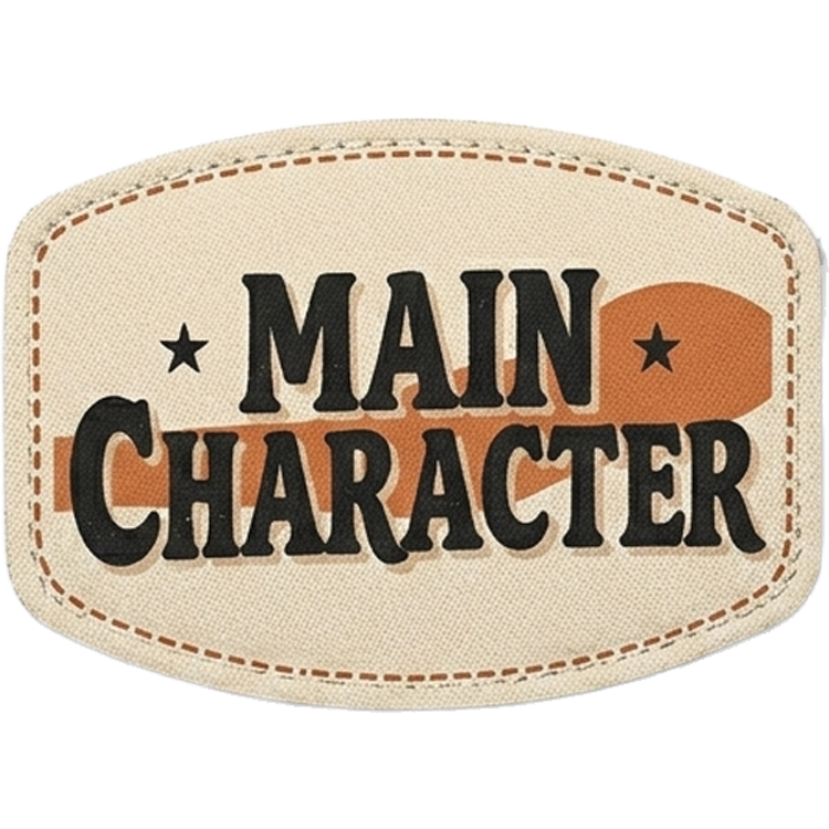 Main Character — UV printed Signature velcro patch, retro Main Character type badge