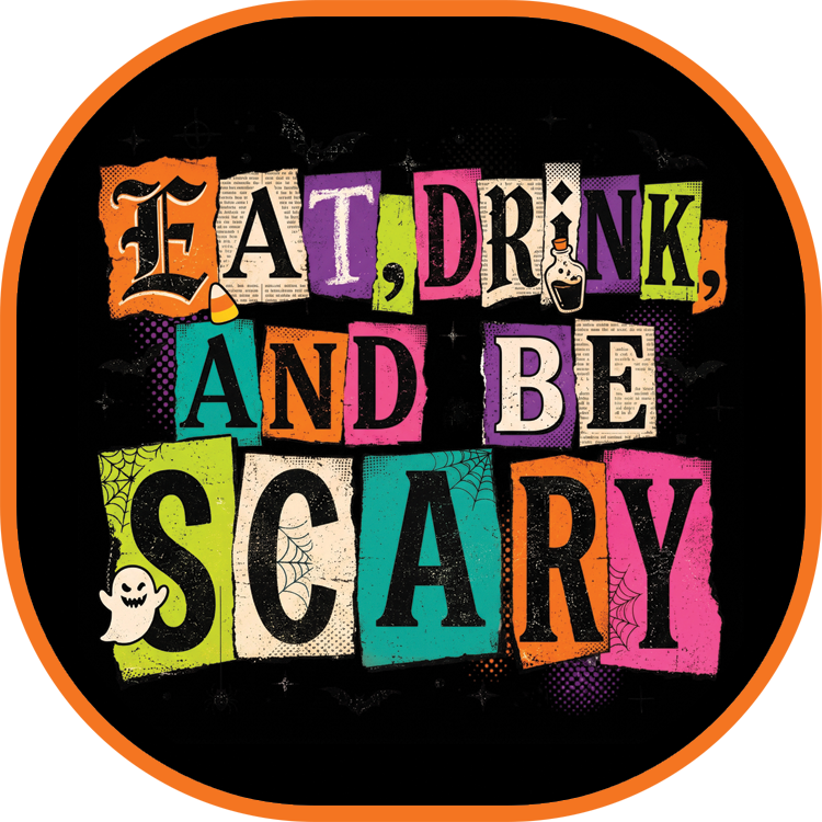 Eat Drink and Be Scary halloween velcro hat patch