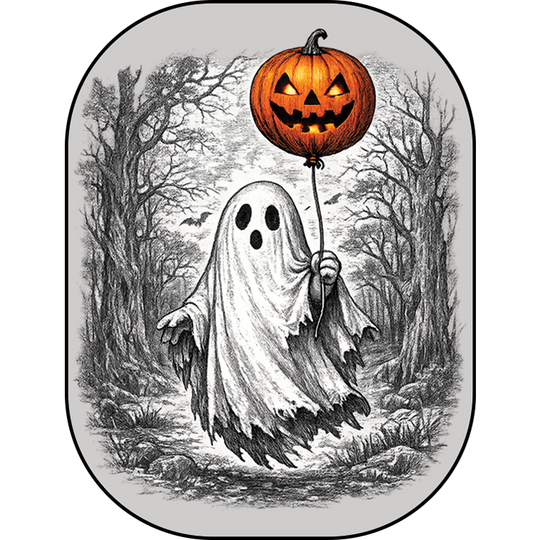 Ghost Pumpkin | Velcro-Compatible Hat Patch, 2.5 in for Trucker Hats