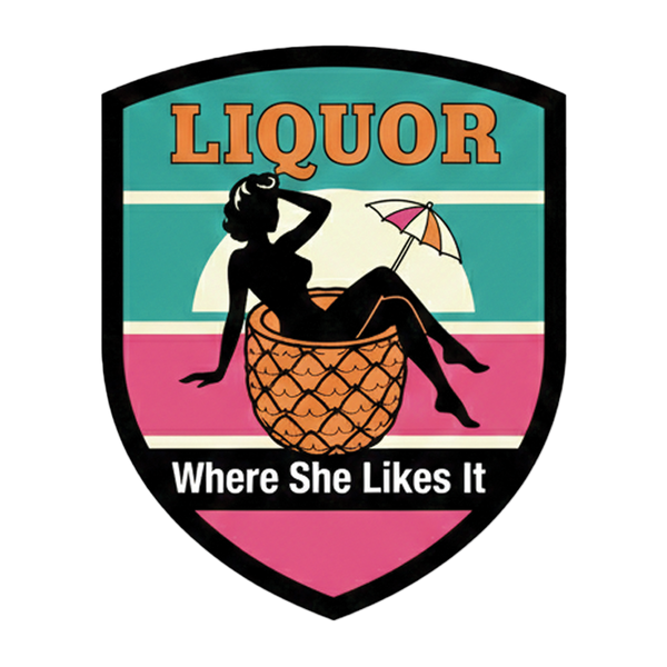 Liquor Where She Likes It Signature patch, 2.5 inch