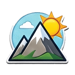 Mountain | Hook + Loop Hat Patch, 1 in for Trucker Hats