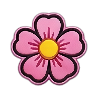 Pink Flower | Hook + Loop Hat Patch, 1 in for Trucker Hats