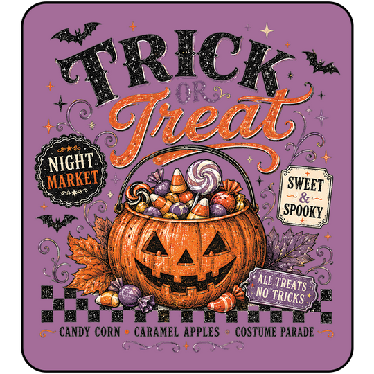 Trick or Treat | Velcro-Compatible Hat Patch, 2.5 in for Trucker Hats