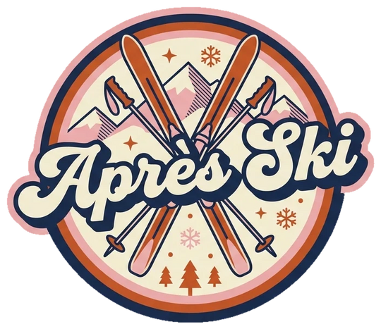 Apres Ski Hat Patch, UV Printed Hook and Loop, 2.5 in