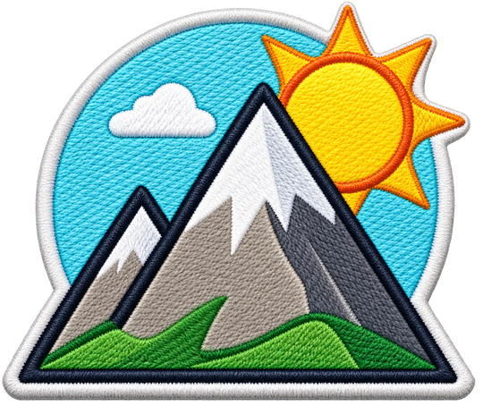 Mountain | Hook + Loop Hat Patch, 1 in for Trucker Hats