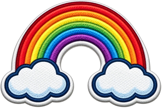 Rainbow | Hook + Loop Hat Patch, 1 in for Trucker Hats