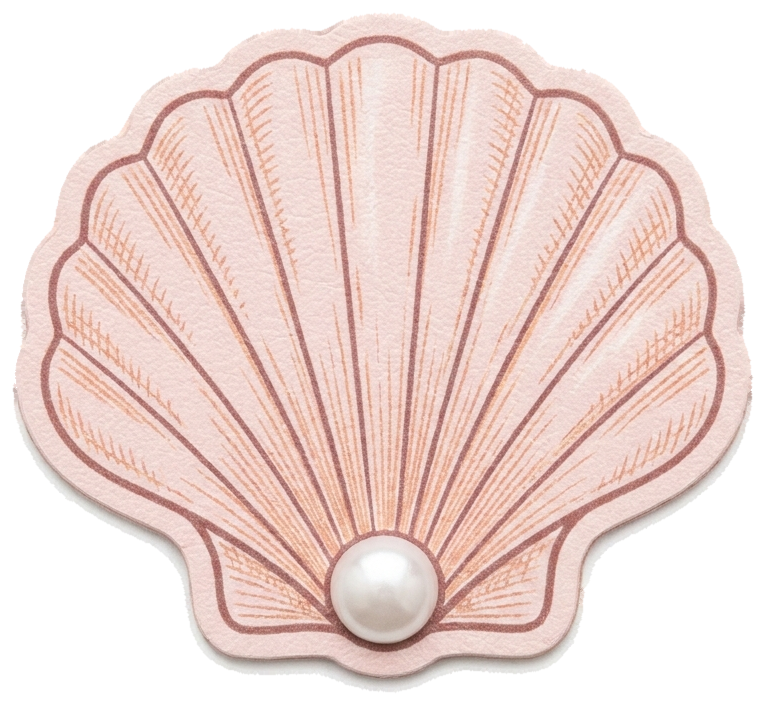 Seashell Mini hat patch, transparent background
