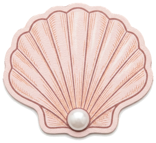 Seashell Mini Hat Patch, 1 in UV Printed Hook and Loop